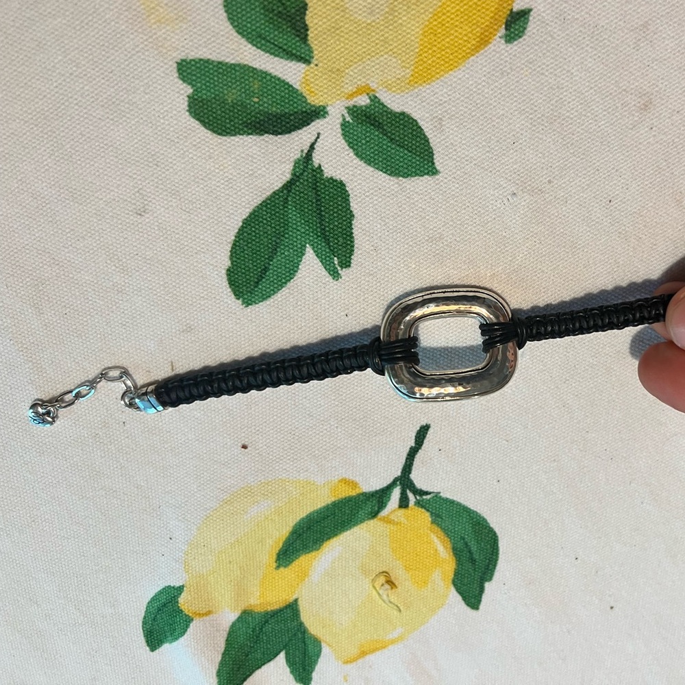 Brighton silver and leather bracelet